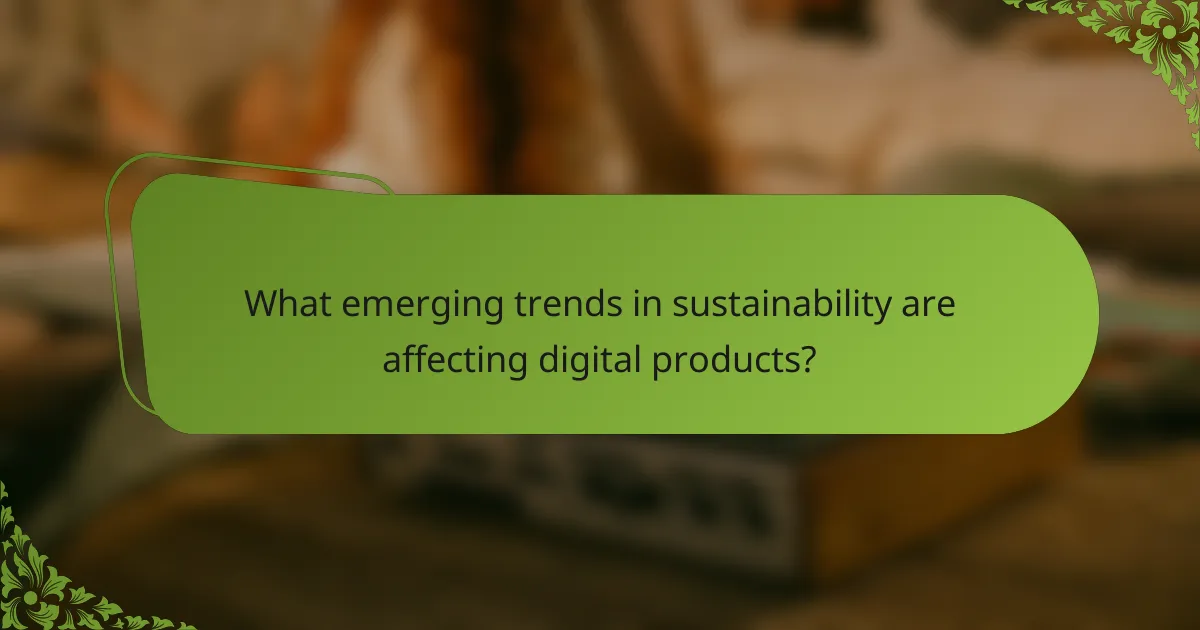 What emerging trends in sustainability are affecting digital products?